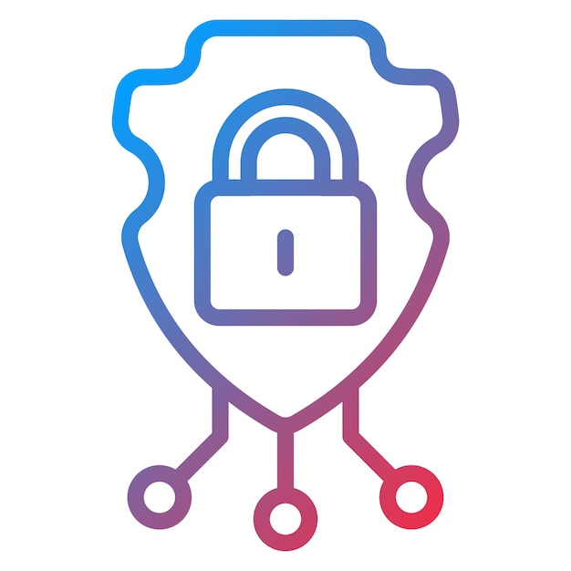 Imagen vectorial de icono de defensa cibernética Se puede utilizar para la seguridad de la información