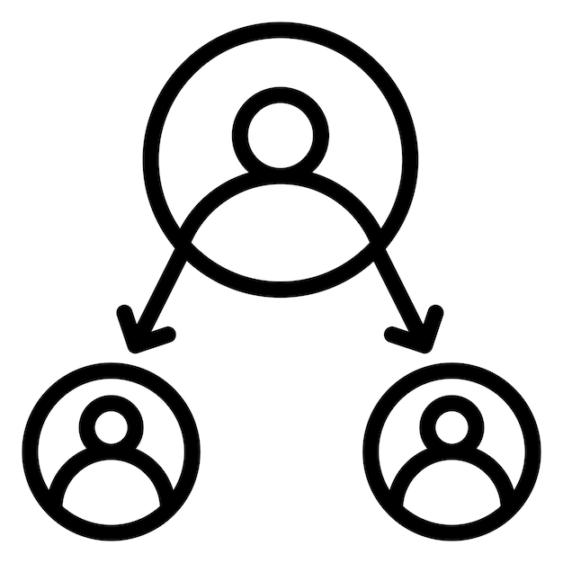 Imagen vectorial del icono de delegación Puede utilizarse para la gestión del personal