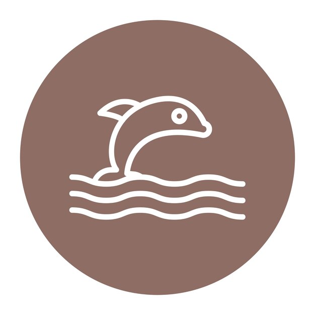 Imagen vectorial del icono del delfín Se puede usar para Beach Resort
