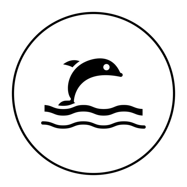 Imagen vectorial del icono del delfín Se puede usar para Beach Resort