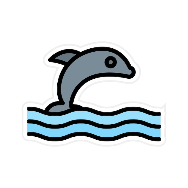Imagen vectorial del icono del delfín Se puede usar para Beach Resort