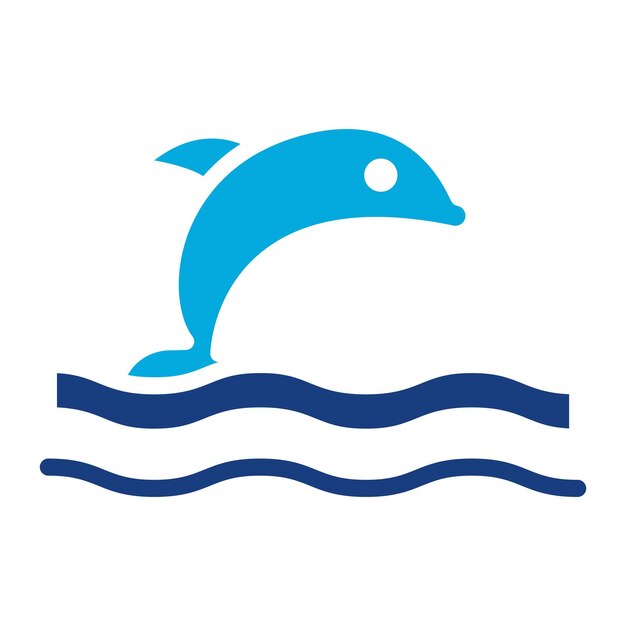 Imagen vectorial del icono del delfín Se puede usar para Beach Resort