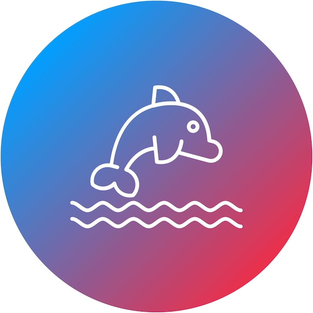 La imagen vectorial del ícono del delfín se puede utilizar para Coastline