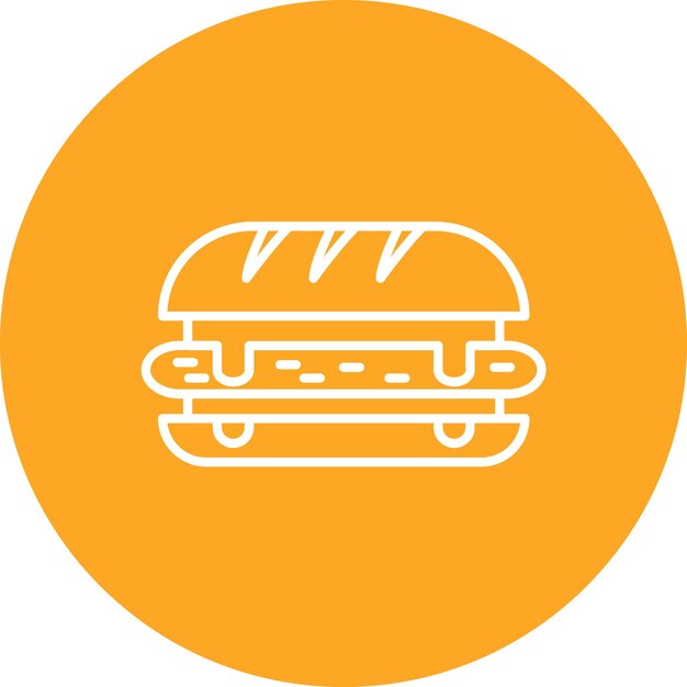 Vector imagen vectorial del icono de deli style sandwich se puede usar para la comida callejera