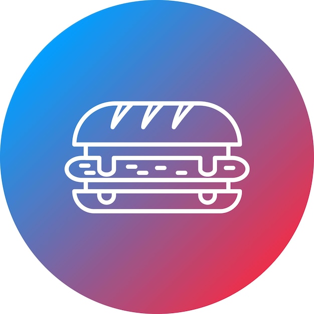 Imagen vectorial del icono de Deli Style Sandwich Se puede usar para la comida callejera