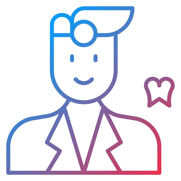 Imagen vectorial del icono del dentista masculino Se puede utilizar para las profesiones