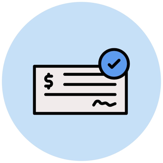 Imagen vectorial del icono de depósito de cheque Se puede utilizar para la banca