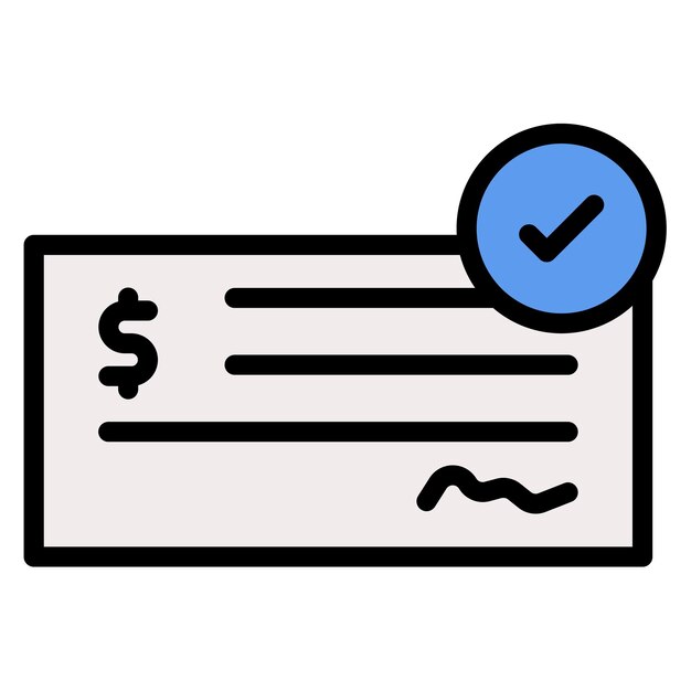 Imagen vectorial del icono de depósito de cheque Se puede utilizar para la banca