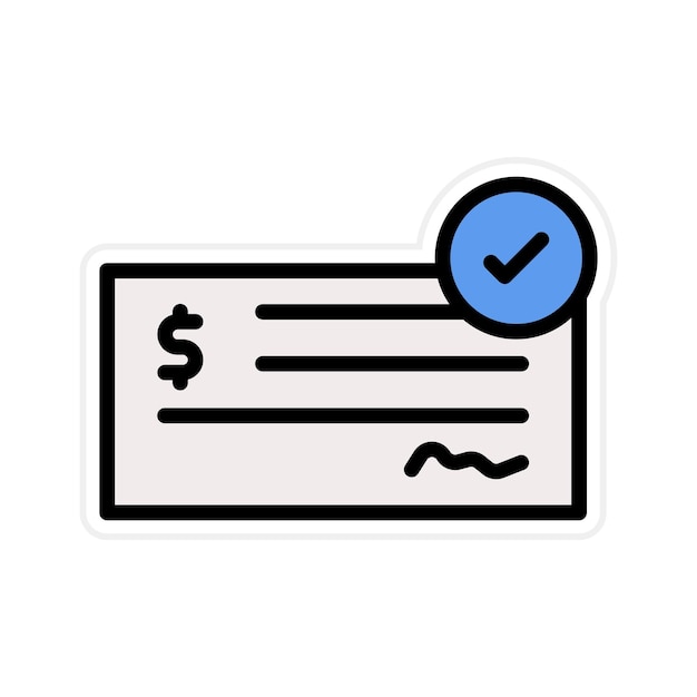 Imagen vectorial del icono de depósito de cheque Se puede utilizar para la banca