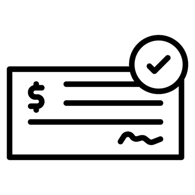 Imagen vectorial del icono de depósito de cheque Se puede utilizar para la banca