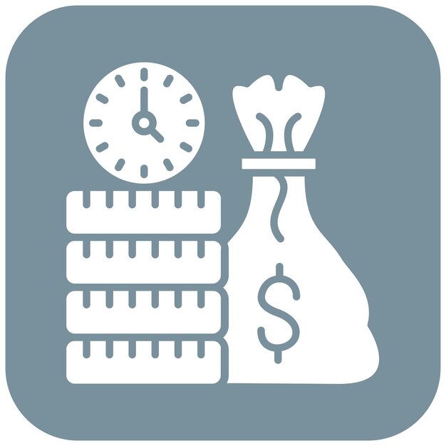 Imagen vectorial del icono de depósito de tiempo Se puede utilizar para los servicios de dinero en línea