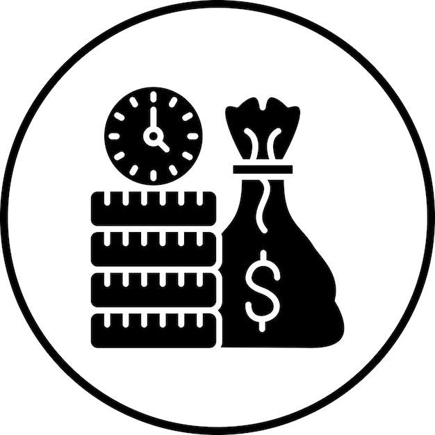 Imagen vectorial del icono de depósito de tiempo Se puede utilizar para los servicios de dinero en línea
