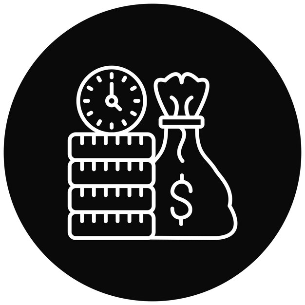 Imagen vectorial del icono de depósito de tiempo Se puede utilizar para los servicios de dinero en línea