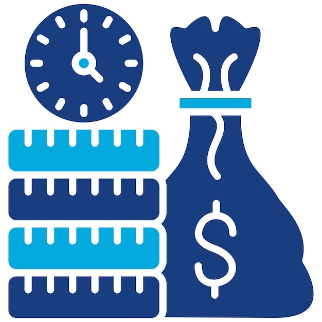 Imagen vectorial del icono de depósito de tiempo Se puede utilizar para los servicios de dinero en línea