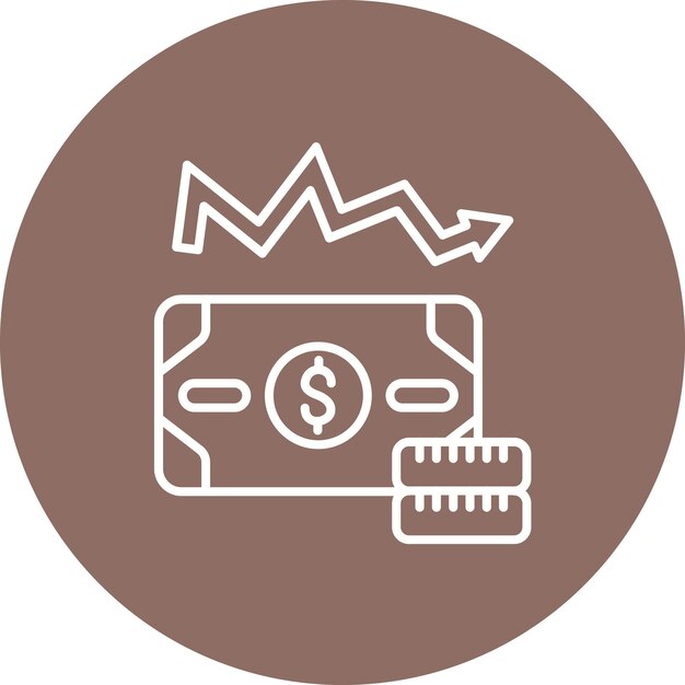 Imagen vectorial del icono de depreciación Se puede utilizar para la contabilidad