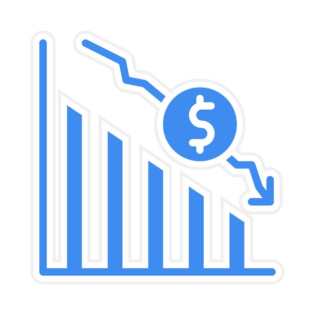 Imagen vectorial del icono de depreciación Se puede utilizar para crédito y préstamo