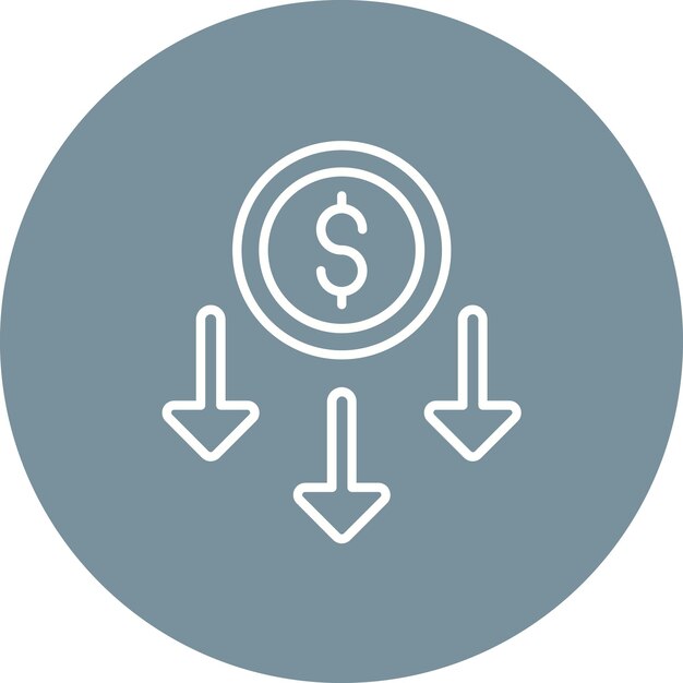 Imagen vectorial del icono de depreciación Se puede utilizar para Finanzas