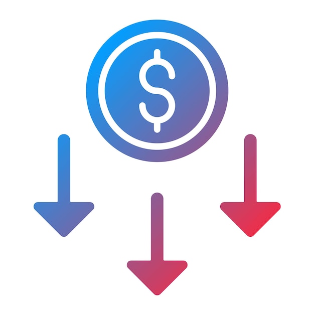 Vector imagen vectorial del icono de depreciación se puede utilizar para finanzas