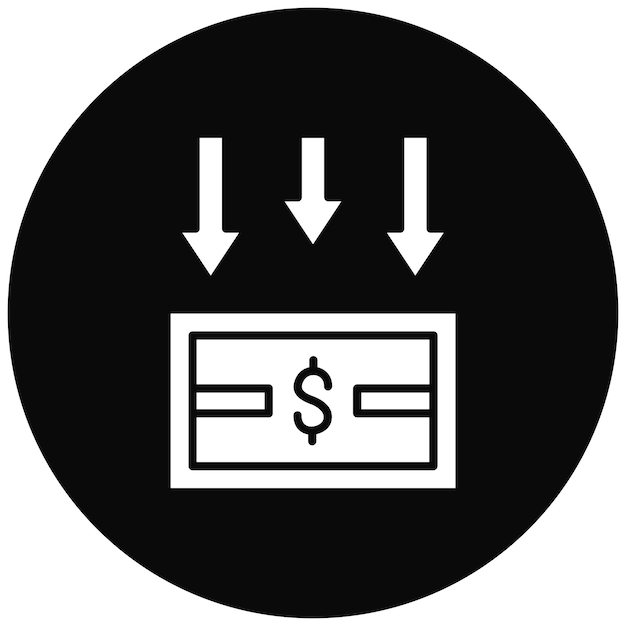 Imagen vectorial del icono de depreciación Puede utilizarse para la contabilidad