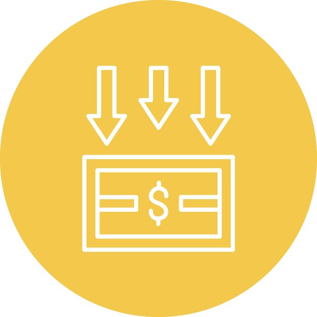 Imagen vectorial del icono de depreciación Puede utilizarse para la contabilidad