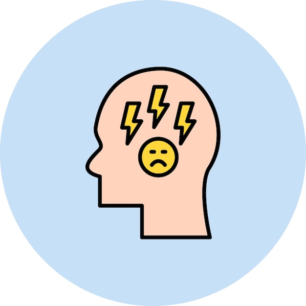 Imagen vectorial del icono de la depresión Se puede utilizar para la salud mental