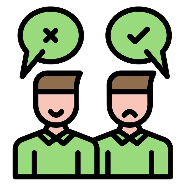 Imagen vectorial del icono de desacuerdo Se puede usar para Generation Gap