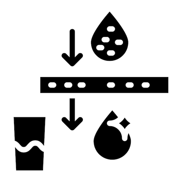 Imagen vectorial del icono de desalinización Puede utilizarse para el tratamiento del agua