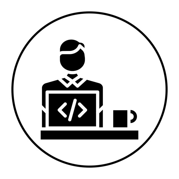 Imagen vectorial del icono del desarrollador del juego Se puede usar para el diseño del juego