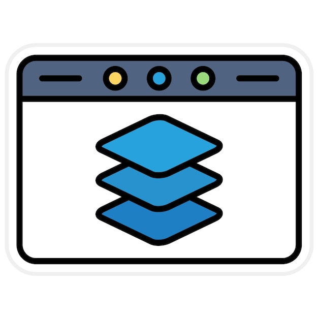 Imagen vectorial de icono de desarrollador de pila completa Se puede usar para UX e UI
