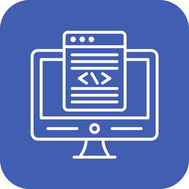 Imagen vectorial de icono de desarrollo del extremo delantero Se puede usar para No Código
