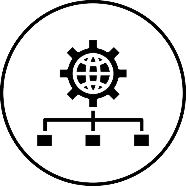Imagen vectorial del icono de desarrollo de la red Se puede utilizar para la creación de redes