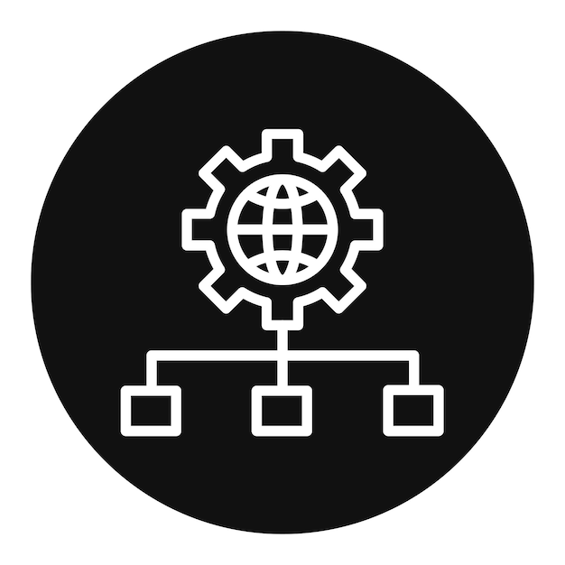 Imagen vectorial del icono de desarrollo de la red Se puede utilizar para la creación de redes