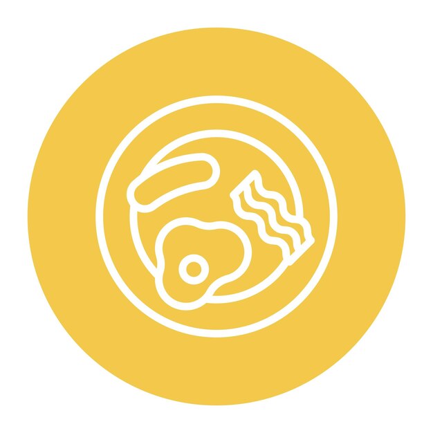 Imagen vectorial del icono del desayuno en inglés Se puede usar para el brunch