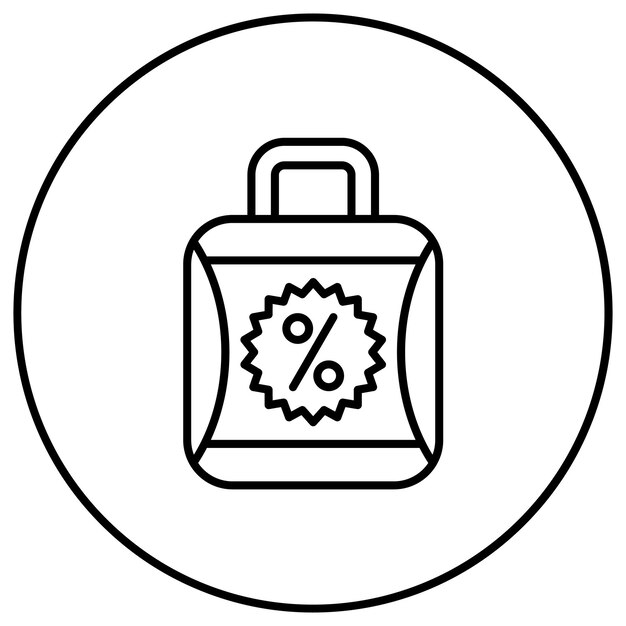 Imagen vectorial del icono de descuento de compras Se puede utilizar para negocios y finanzas