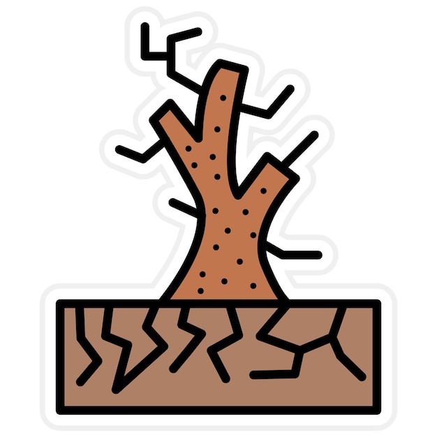 Imagen vectorial del icono de la desertificación Se puede usar para desastres naturales