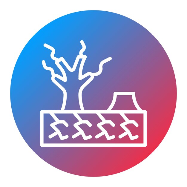 Imagen vectorial del icono de la desertificación Se puede utilizar para la crisis del agua