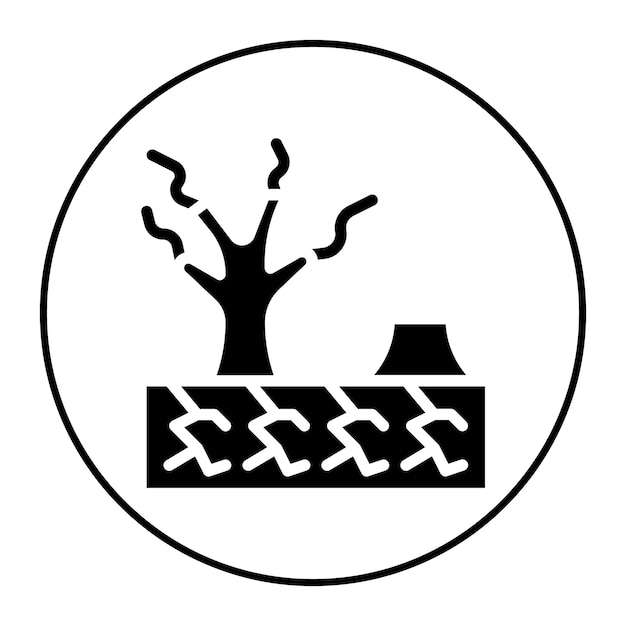 Imagen vectorial del icono de la desertificación Se puede utilizar para la crisis del agua