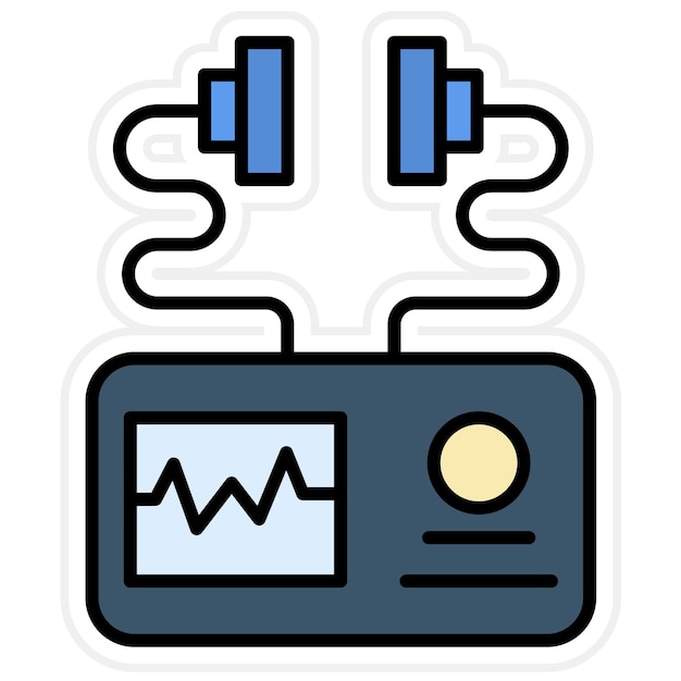 Vector imagen vectorial del icono del desfibrilador puede usarse para la medicina