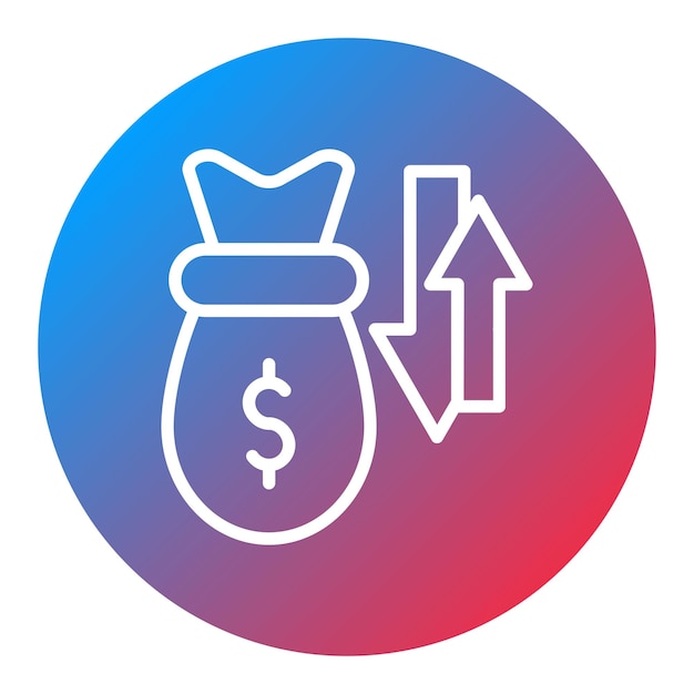Imagen vectorial del ícono de desglose del presupuesto Se puede utilizar para crowdfunding