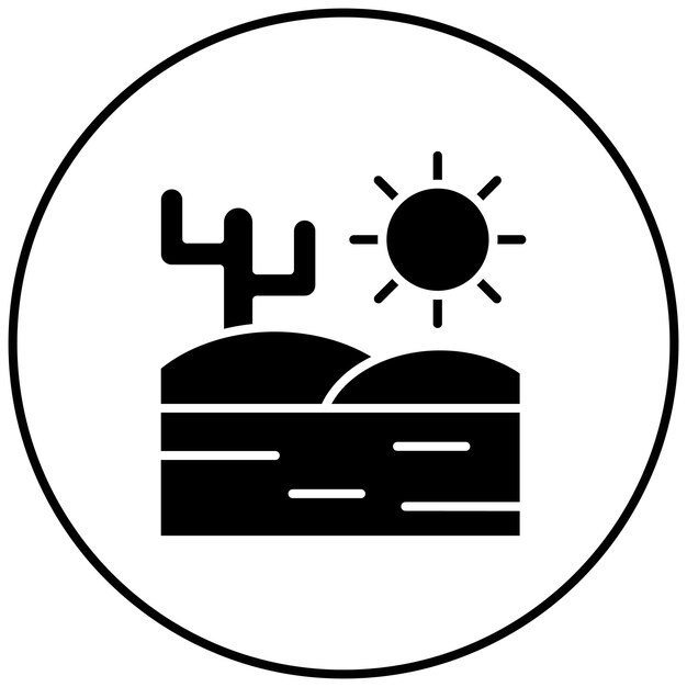 La imagen vectorial del icono del desierto se puede usar para In The Wild