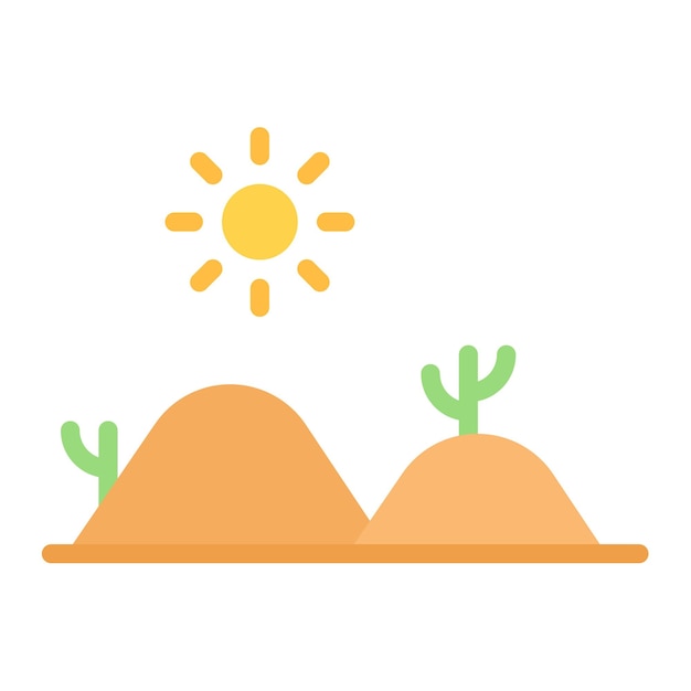 La imagen vectorial del icono del desierto se puede utilizar para la geografía