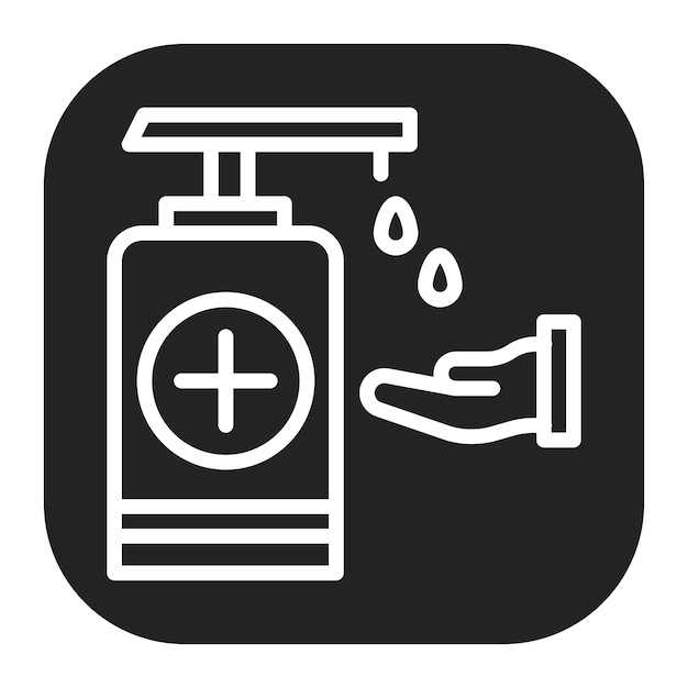 Imagen vectorial del icono del desinfectante de manos Se puede utilizar para el bienestar físico