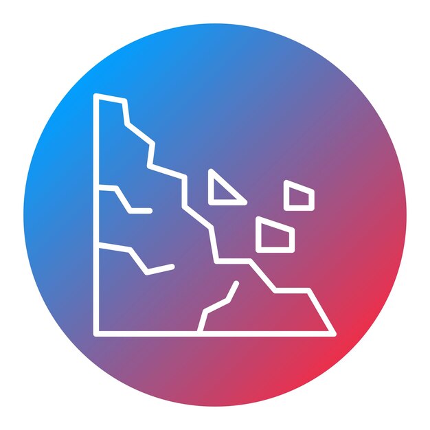 La imagen vectorial del icono de deslizamiento de tierra se puede utilizar para desastres naturales
