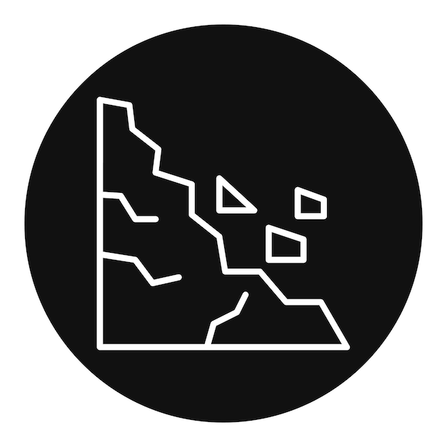 La imagen vectorial del icono de deslizamiento de tierra se puede utilizar para desastres naturales