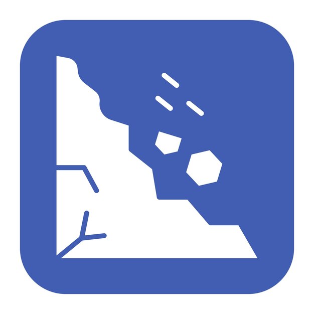 Imagen vectorial de icono deslizante de roca se puede usar para desastres naturales