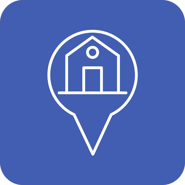 Imagen vectorial del icono de destino de la casa Se puede utilizar para el mapa y la navegación