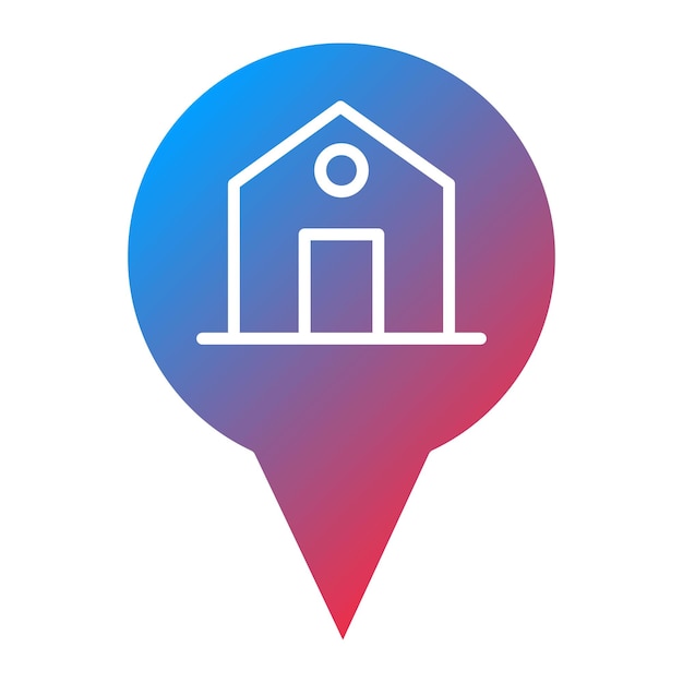 Imagen vectorial del icono de destino de la casa Se puede utilizar para el mapa y la navegación