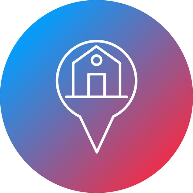 Imagen vectorial del icono de destino de la casa Se puede utilizar para el mapa y la navegación