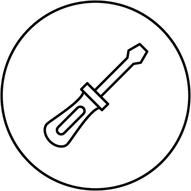 Imagen vectorial del icono del destornillador Se puede utilizar para la reparación de automóviles
