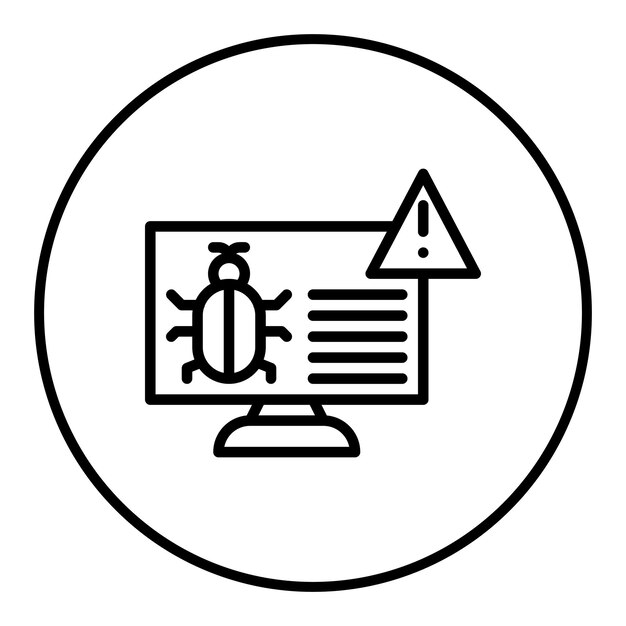 Imagen vectorial del icono de detección de amenazas Puede utilizarse para la gestión de riesgos